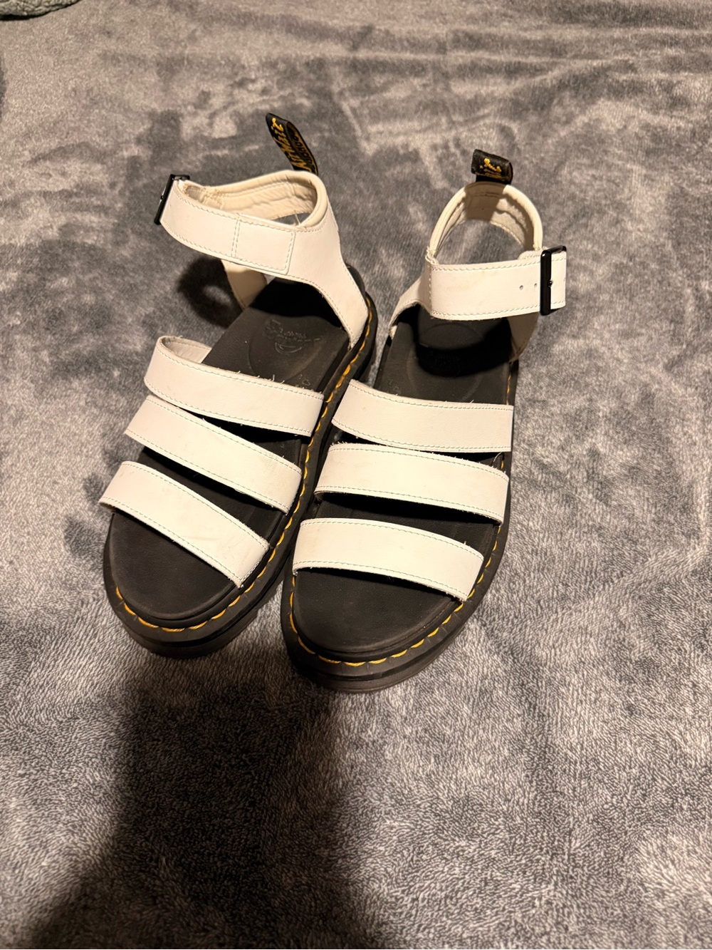 Dr Marten White Strappy Platform Sandals for Women